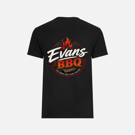 EvansBBQ Logo Black T-Shirt