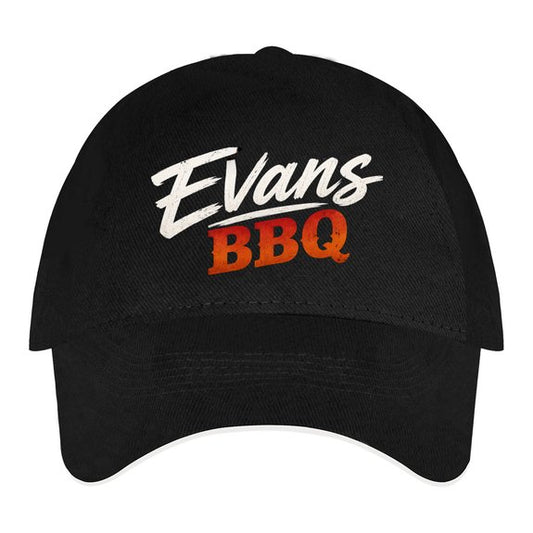 EvansBBQ Logo Black Trucker Cap